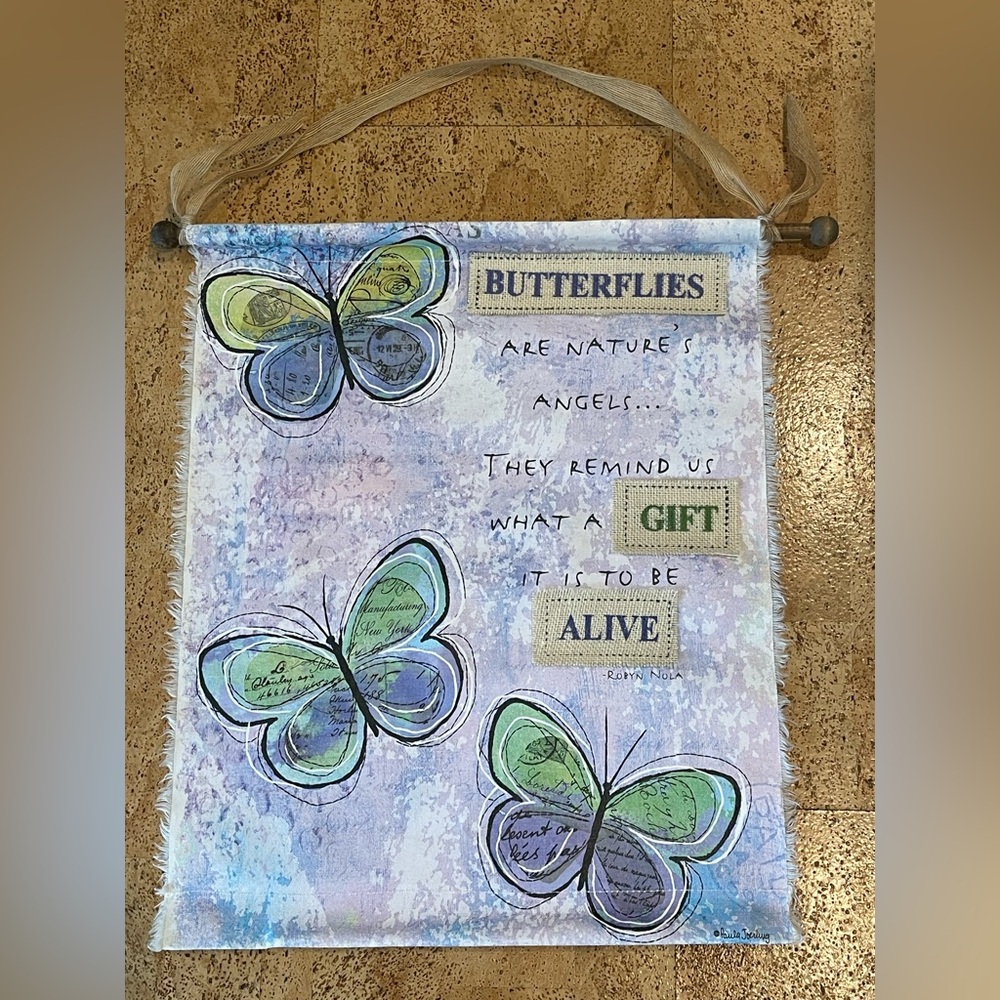 Butterfly Wall Hanging with Inspirational Quote Paula Joerling New